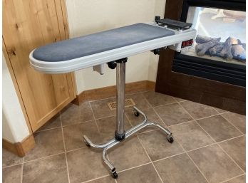 EURO-PRO Brand Fancy Ironing Table With Built In Accoutrements On Metal Stand With Casters (needs Cord)