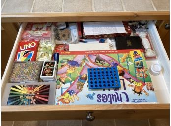 Hodgepodge Of Games And Miscellaneous Junk Drawer Items