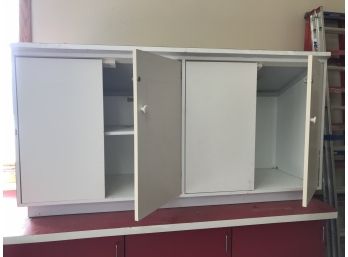 White Nearly 6 Foot Long Garage Cabinet