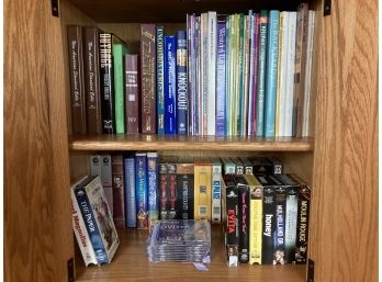 Collection Of DVDs, Recordable DVDs, And VHS Tapes ( See Photos For Variety)
