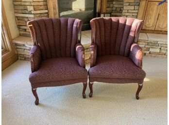 Set Of Matching Burgundy Upholstered Chairs
