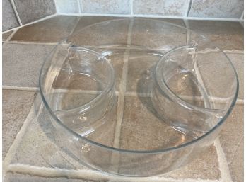 Big 11 Inch Wide Nice Glass Three Partition Serving Dish