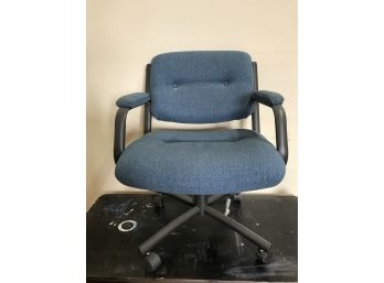 Blue Upholstered Padded Office Chair