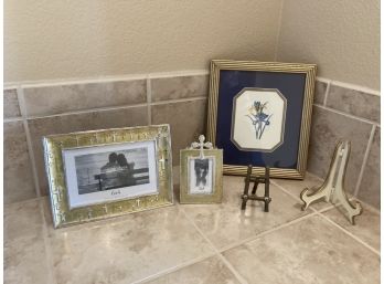 Two New Frames, Framed Flower Picture, And Two Displays