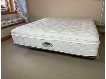 King Size Bed Frame With Simmons Beautyrest Mattress (has Some Stains, See Photos)