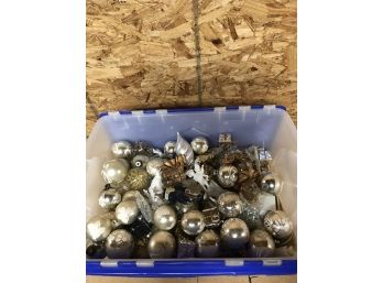 Assortment Of Metallic Colored Christmas Ornaments