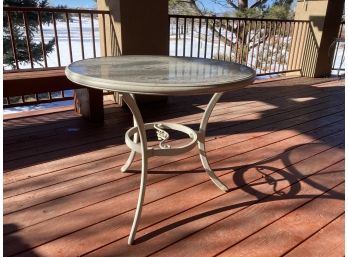 Outdoor Metal Table With Plate Glass Top