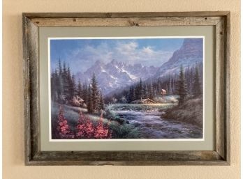 Wooden Framed Mountainous Themed Painting