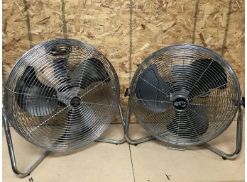 Set Of Two Metal Fans