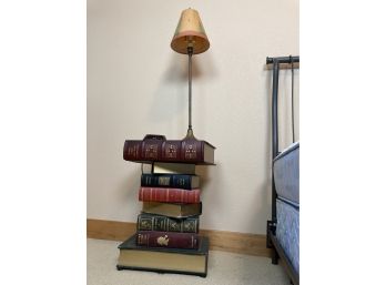Unique Big Bedside Table Made Of Faux Classic Books Like Dickens And Tolstoy (lamp Not Included)