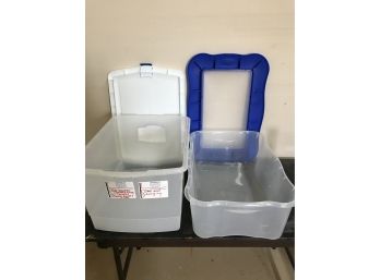 Two Big Rubbermaid Brand Storage Containers