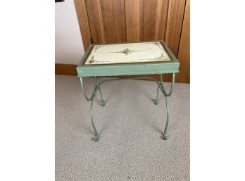 19 Inch Tall Painted Metal Bedside Table