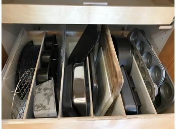 Big Assortment Of Baking Pans, Muffin Tins, Cutting Boards, And More