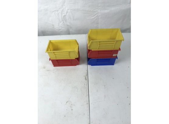 Five Stackable Small Tool Storage Containers (see Photos For Size)
