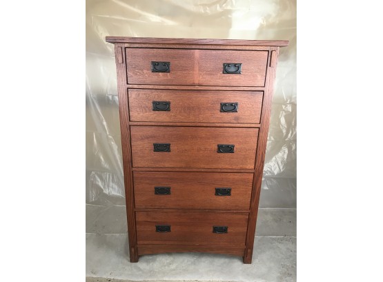 Wooden Tall Dresser Five Drawers (see Photos For Size)