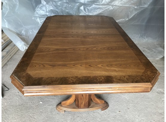 Large Wooden Dining Room Table Including Leaf (see Photos For Size)