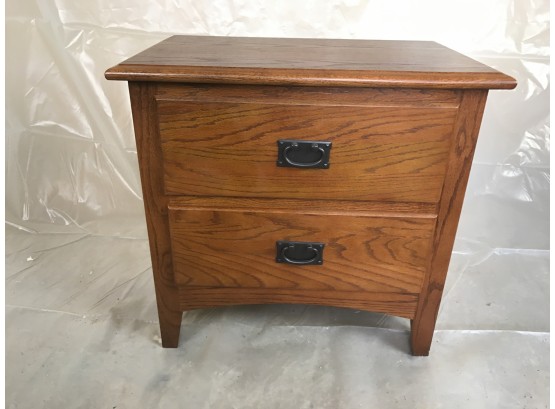 Small Two Drawer Dresser With Dark Metal Latches (see Photos For Size)