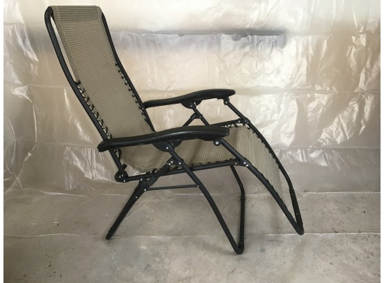 Reclining Outdoor Chair, Tan And Black