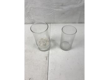 Two Glasses Cylindrical Vases