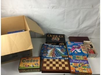 Box Of Miscellaneous Kids Games And Family Board Games (See Photos)