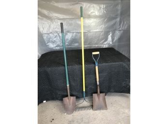 Two Shovels And A Rake