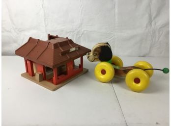 Vintage Fisher-Price Wobbles The Dog And A McDonald's Play House (see Photos For Condition)