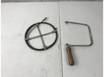 Metal Tape Style Drain Snake And Coping Saw (no Blade)