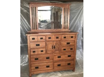 Beautiful Wooden Dresser With Attaching Mirror (see Photos For Size)
