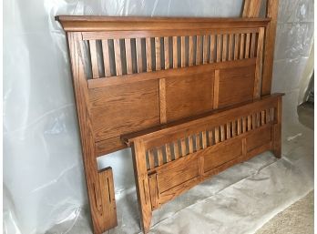 Adjustable Wooden Bed Frame With Headboard And Footboard (see Photos For Size)
