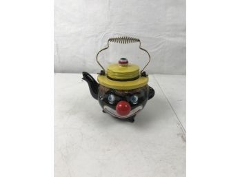 Old Mysterious Black And Yellow Clown Tea Kettle