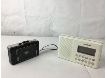 Vintage Panasonic Tape Recorder And Sangean Radio