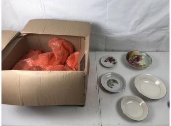 Box Of Beautiful Decorative China Bowls And Plates