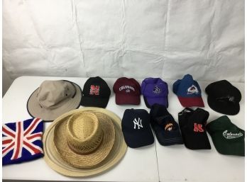 Box Of Colorado Sports Teams Hats And Straw Hats