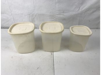 Cream Color Tupperware Containers