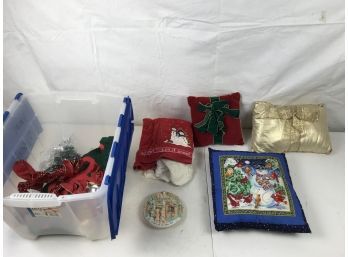 Vintage Christmas Decorations, Homemade Christmas Pillows Shaped Like Gifts