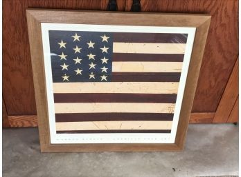 Framed Warren Kimble American Folk Art American Flag