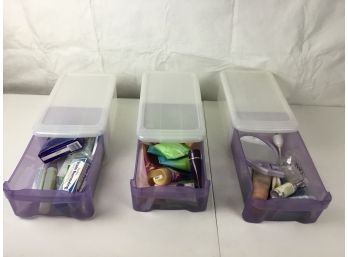 Stacking Storage Container With Various Lotions And Make-up Pieces (see Photos)