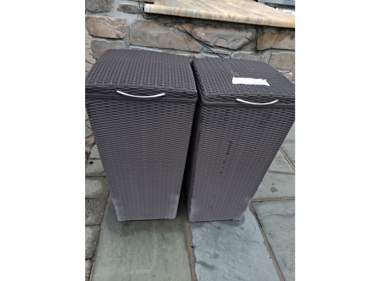 Two Outdoor Garbage Containers