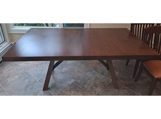 'Quincy' 42'x72' Maple Table With One 20' Leaf - Mondo Edge, Walnut Finish With Gloss Sheen