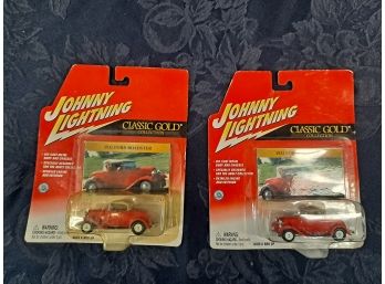 Two Johnny Lightning 1932 Ford Roadster Collectible Car - NEW