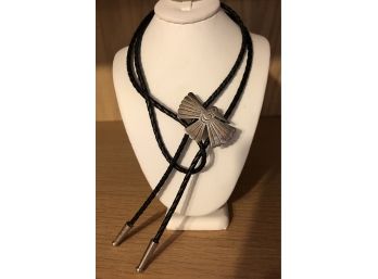 Sterling Silver Leather Bolo (27.3 Grams)