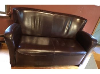 Leather Apartment Size Sofa By Pier 1