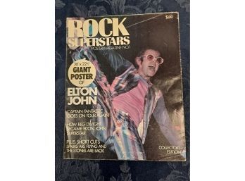 Vintage Rock Superstars Poster Magazine Featuring Elton John