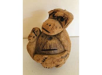 Mid-Century Collectible Carved Coconut