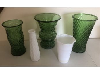Vintage Brody & Milk Glass Flower Vases