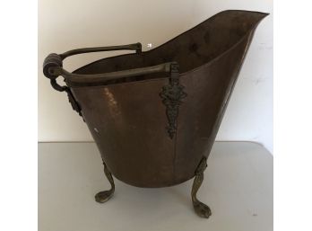 Vintage Copper & Brass Coal Scuttle Bucket