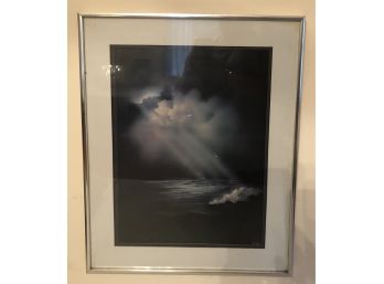 Mid-Century Moonlight Over The Ocean (Signed)