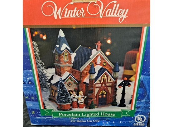Winter Valley Porcelain Lighted House