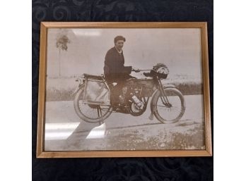 Black & White Picture Of Man On Bicycle