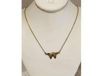 14K Gold Butterfly Necklace (1.7 Grams)